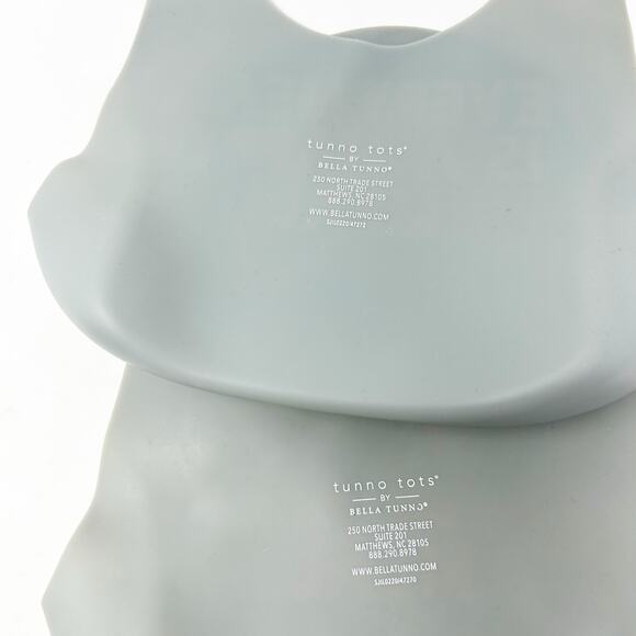 Bella Tunno Tots Baby Every Meal Is A Happy Meal Feeding Silicone Bib Set of 2 - Picture 4 of 4